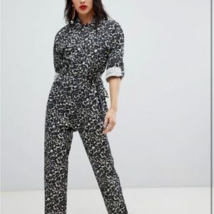 ASOS Design utility leopard print jumpsuit